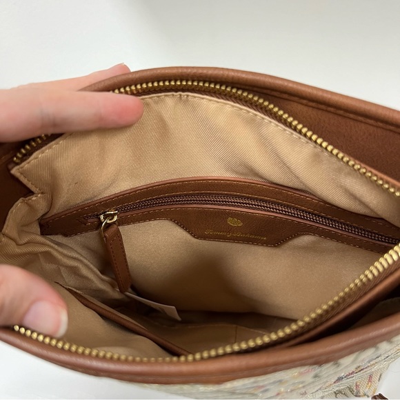 Tommy Bahama Embroidered Crossbody Bag Palm Hibiscus - Picture 5 of 7